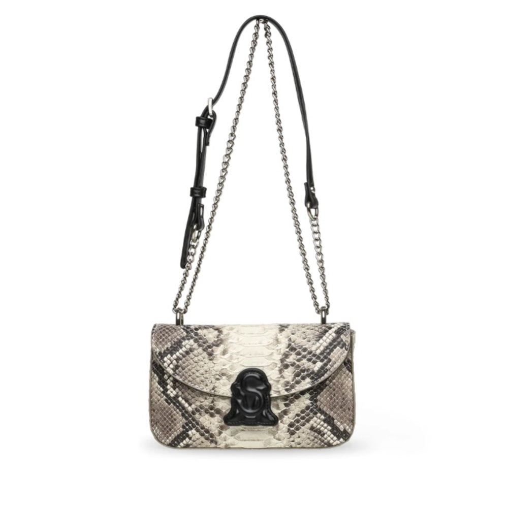 Steve Madden Belmond Black Exotic Snakeskin Purse New